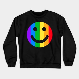 Gay Happy Face Rainbow LGBT Crewneck Sweatshirt